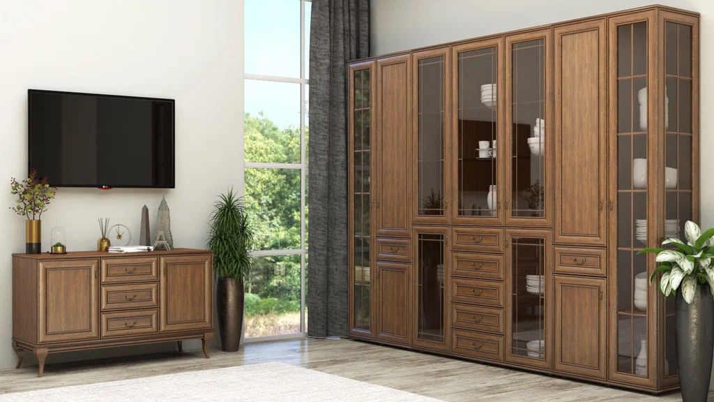 Комод Стефани ,5 ящиков, орех
